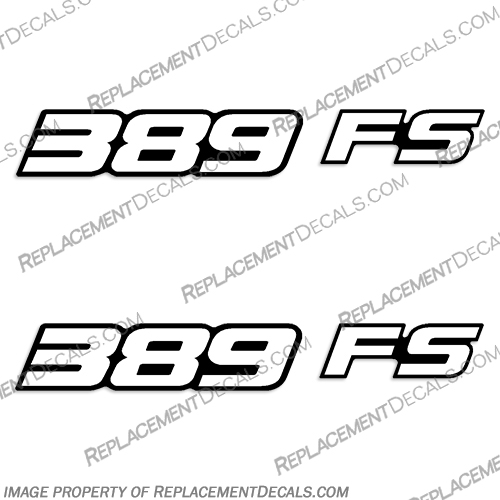 Javelin 389 FS Boat Decals (Set of 2) White Letter Version 389, 389fs, 389 fs, 389-fs, fs, javelin, boat, hull, decal, decals, sticker, kit, set, stickers, white, letter, version,