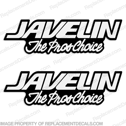 Javelin "The Pros Choice" Boat Decals (Set of 2) pros, proschoice, pros choice, INCR10Aug2021
