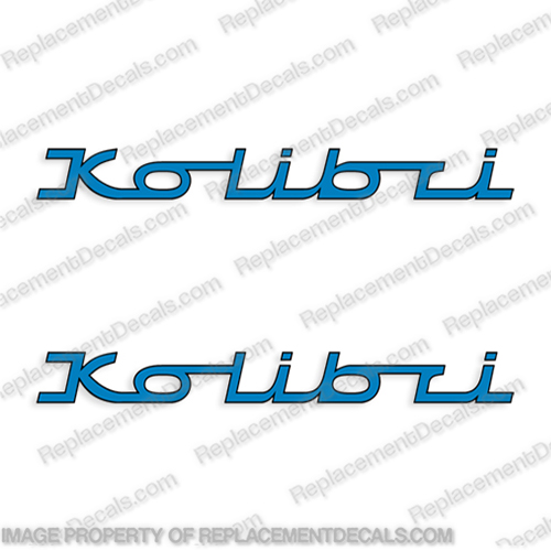 Kolibri Boat Decals - Blue/Black (Set of 2)   boat, logo, lettering, label, decal, sticker, kit, set, kolibri