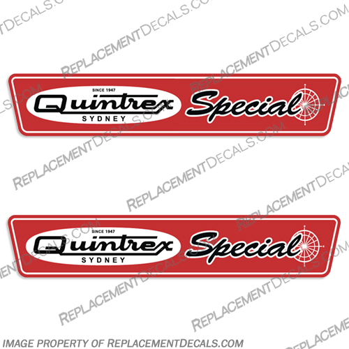 Quintrex Special Boat Decals - Set of 2 quintrex, special, boat, decals, label, logos, engine, stickers, set, of, 2, vintage, 