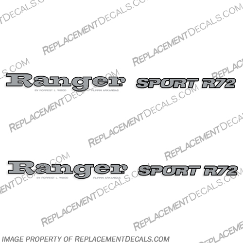 Ranger Sport R72 Decals (Set of 2)  ranger, r, 93, 83, 91, boat, logo, marking, tag, model, sport, decals, decal, sticker, stickers, kit, set, r72, sport, bass, jon, stickers, 72