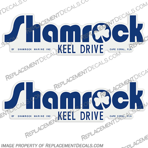 Shamrock Marine Keel Drive Boat Decals - Any Color! Shamrock, Sham, Rock, Sham Rock, Marine, Keel, Drive, Boat, Boats, Decal, Decals, Any, Color, Any Color