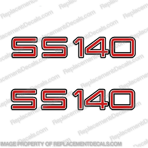 Skeeter SS 140 Boat Logo Decals Red/White/Black - Set of 2 Decals   skeeter, boats, boat, logo, decal, sticker, kit, set, of, 2, silver, red, black, ss, 140, ss140, stickers, decals, 