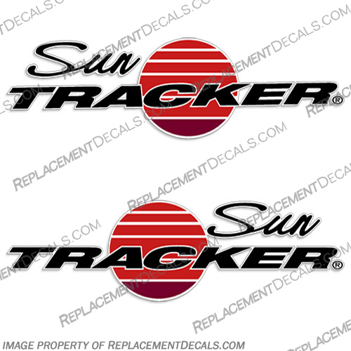 Sun Tracker Party Barge 21 Boat Decals (Set of 2) - Version 2 - 1999-2000 SUN, tracner, bass, buggy, boat, logo, decals, decal, sticker, pontoon, tracker, sun, party, barge, 21, version2, version 2, 2, set, of, 1999, 2000