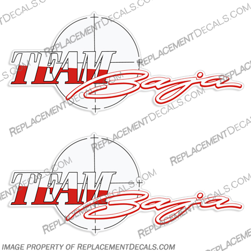 Team Baja Boat Racing Decals boat, decals, outbaord, engine, motor, stickers, kit, set, of, 2, two, logo, logos, team, baja, racing, outlaw, out, law, 20