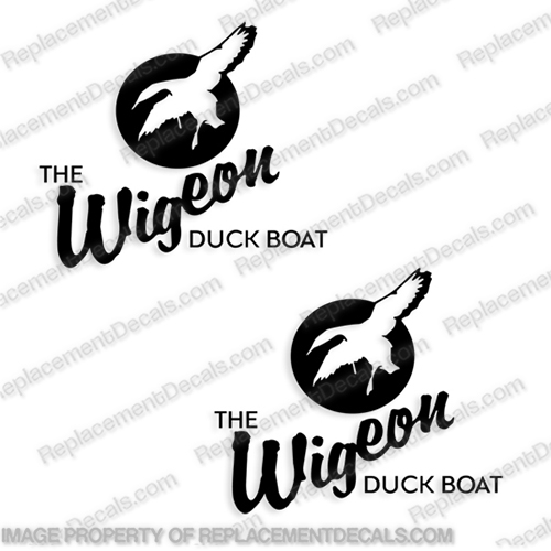 Wigeon Duck Boat Decals - Any Color!  (shown in Black) boat, decals, stickers, decal, tracker, boats, topper, 12, 14, 18, Wigeon, Duck, Boat, Decals,  Any, Color,   
