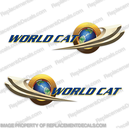 World Cat Boat Decals (Set of 2)  boat, decal, decals, world ,cat, boats, worldcat, catamaran, stickers