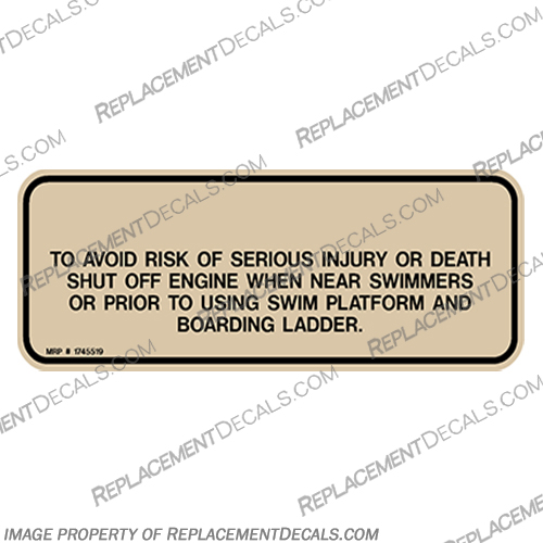 Safety Decal to Avoid Risk of Serious Injury or Death boat, logo, decal, capacity, plate, sticker, decal, regulation, coast, guard, warning, fuel, gas, diesel, safety, prop, rotating, 1880048, injury, death, warning decal, safety, sticker