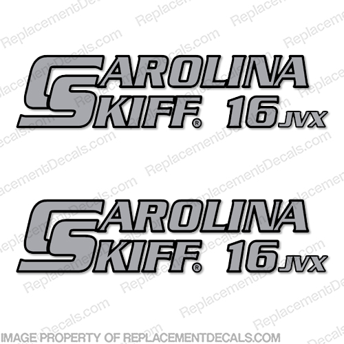 Carolina Skiff Boat Decal 16 JVX - (Chrome/Black) 16-JVX, 16JVX, JVX16, INCR10Aug2021