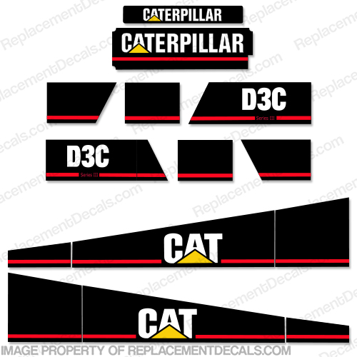 Caterpillar D3C Series III Equipment Decals INCR10Aug2021