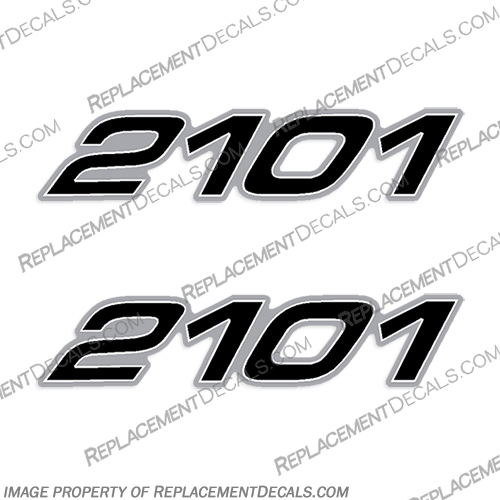 Century Boats 2101 Logo Decals (Set of 2)- Style 2 century, decals, 2101, boat, hull, console, stickers, logo, set, of, 2, two, gold, black,, silver, white, style 2, style, 2, 