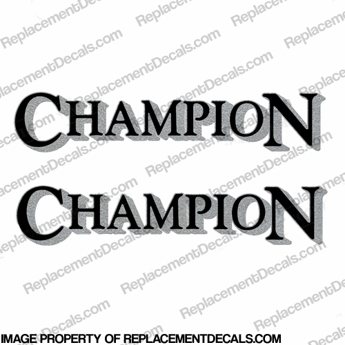 Champion Boat Logo Decals (Set of 2) - Black INCR10Aug2021