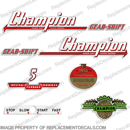 Champion 1954 5hp Golden Jubilee Outboard Decals INCR10Aug2021