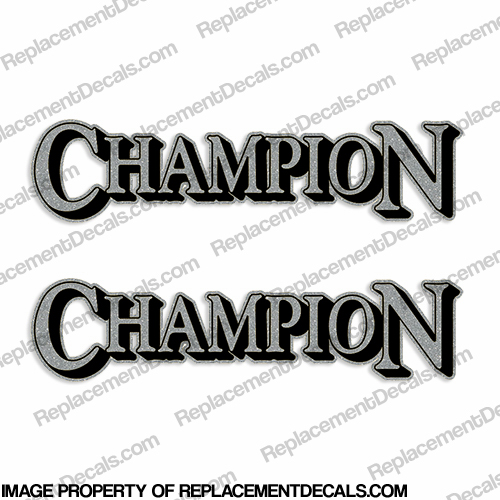 Champion Boat Logo Decals (Set of 2) - Silver INCR10Aug2021