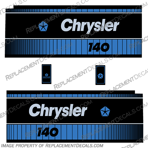 Chrysler 140hp 1980s Outboard Motor Decal Kit chrysler, decals, 140hp, 140, 1980, 80, 80s, 80s, boat, engine, stickers, decal, kit, vintage, motor,