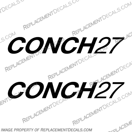 Conch 27 Boat Logo Decal (Set of 2) - Any Color! Conch, 27, Boat, Logo, Decal, Decals, Set of 2, Any, Color, conch27