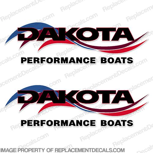 Dakota Performance Boats Decals (Set of 2) - Red/Blue INCR10Aug2021
