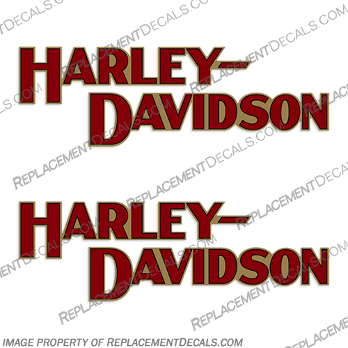 Harley-Davidson Fuel Tank Motorcycle Decals (Set of 2) - Style 30 Harley-Davidson, fx, amf, Decals,  red, (Set of 2), 14471, Harley, Davidson, Harley Davidson, soft, tail, 1980, 1979, 1981, softtail, soft-tail, softail, harley-davidson, Fuel, Tank, Decal, style, 30, 