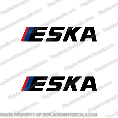 Eska Outboard Decals (set of 2) eska, 3.5, 35, 3, 5, hp, outboard, engine, motor, decal, sticker, kit, set, tiller, INCR10Aug2021