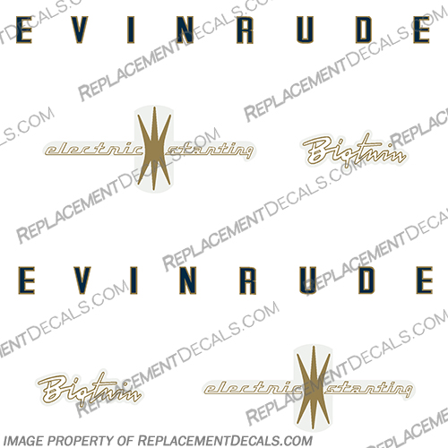 Evinrude 1958 35hp BigTwin Electric Start Decal Kit Evinrude, 1958, 35hp, 35, hp, horsepower, big, twin, bigtwin, Electric, start, decal, kit, decals