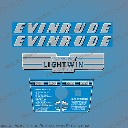 Evinrude 1952 3hp Decal Kit INCR10Aug2021