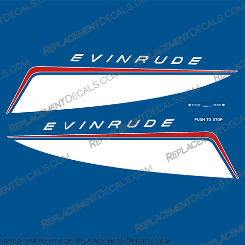 Evinrude 1966 40hp Big Twin Outboard Decal Kit evinrude 40, 40, fast, win, fleetwin, 6, fastwin, 66, 1966, 1965, 1967, 40hp, 