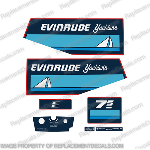 Details about   1982-85 Evinrude 7.5 HP Yachtwin Outboard Reproduction 9 Pc Marine Vinyl Decal 