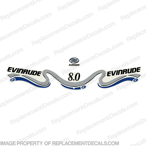 Evinrude 8hp Ficht Ram Decals - 2000 8, four, stroke, fourstroke, 4stroke, 4 stroke, 8.0, 8 hp, INCR10Aug2021