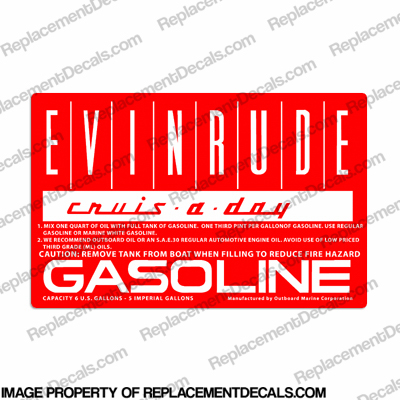 Evinrude 1960 6 Gallon Fuel Tank Decal 6, INCR10Aug2021
