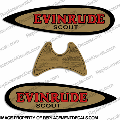 Evinrude 1937-1941 .9hp Scout Decal Kit INCR10Aug2021