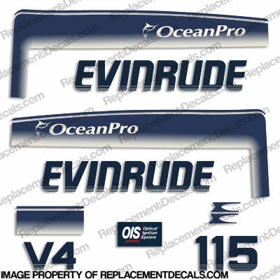 Evinrude 1993 - 1998 115hp OceanPro Decals ocean, pro, ocean pro, ocean-pro, INCR10Aug2021