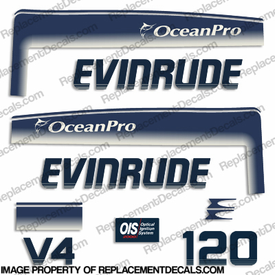 Evinrude 1993 - 1998 120hp OceanPro Decals ocean, pro, ocean pro, ocean-pro, INCR10Aug2021