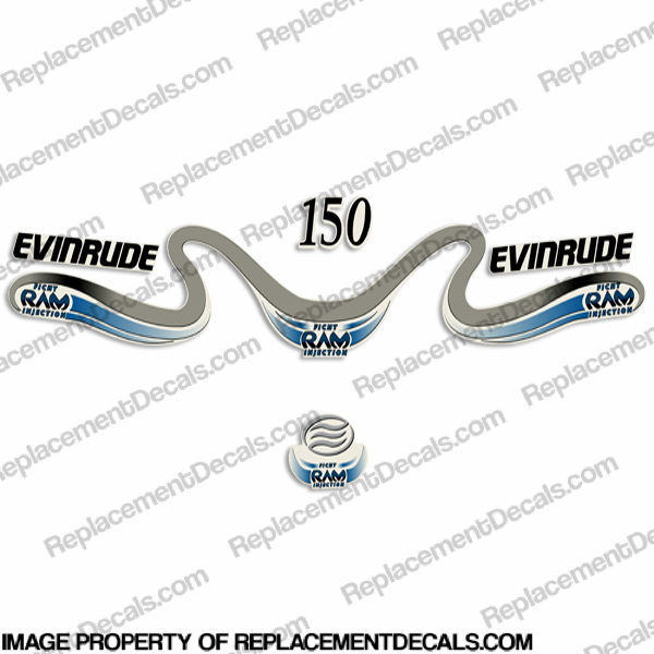 Evinrude 150hp Ficht Ram Decals - 2000 INCR10Aug2021