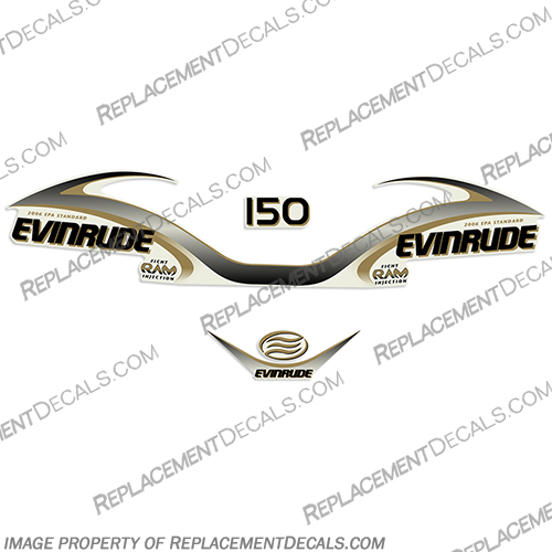 Evinrude 150hp V6 Ficht Ram Decal Kit - 2001 evinrude, 150, ficht, ram, injection, decal, kit, decals, stickers, logos, outboard, motor, boat, engine, cover, 2001, 1990s, 2000s, 2001, V6, v6