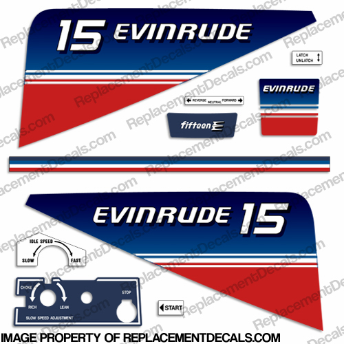 Evinrude 1980 15hp Decal Kit INCR10Aug2021