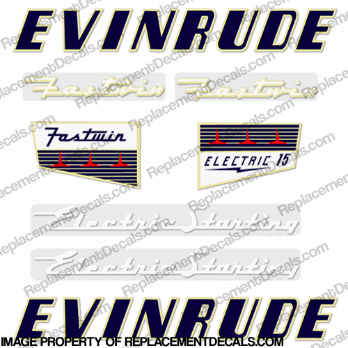 Evinrude 1956 15hp Electric Decals INCR10Aug2021