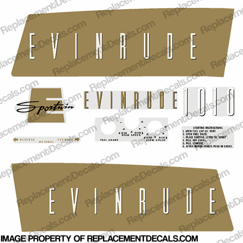 Evinrude 1959 10hp Decal Kit INCR10Aug2021