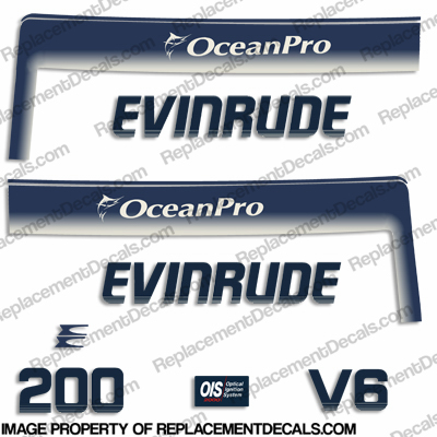 Evinrude 1993 - 1997 200hp OceanPro Decals ocean, pro, ocean pro, ocean-pro, INCR10Aug2021