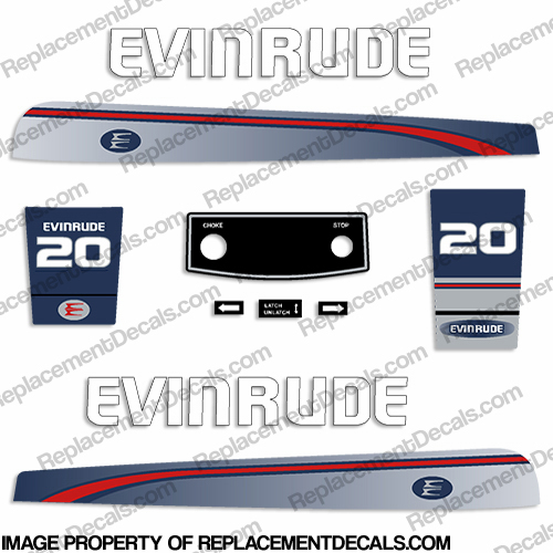 Evinrude 1995-1997 20hp Decal Kit INCR10Aug2021