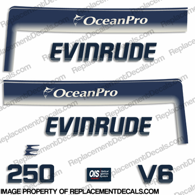 Evinrude 1993 - 1997 250hp OceanPro Decals ocean, pro, ocean pro, ocean-pro, INCR10Aug2021