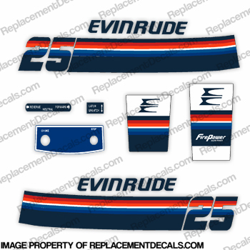 Evinrude 1978 25hp Decal Kit INCR10Aug2021