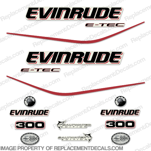 Evinrude 300hp E-Tec Decal Kit INCR10Aug2021