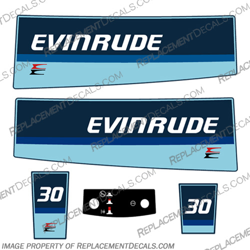 Evinrude 30hp Outboard Engine Decal Kit 1984-1985 evinrude, 30hp, 30, hp, 1984, 1985, decal, kit, stickers, 