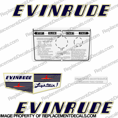 Evinrude 1955 3hp Decal Kit INCR10Aug2021
