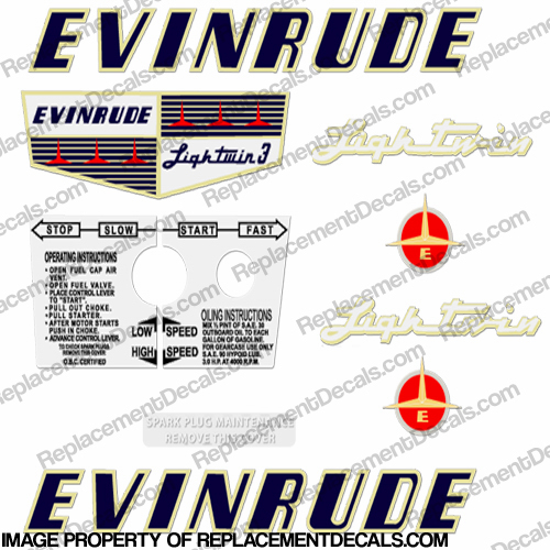 Evinrude 1956 3hp Decal Kit INCR10Aug2021