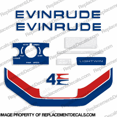 Evinrude 1974 4hp Lightwin Decal Kit INCR10Aug2021