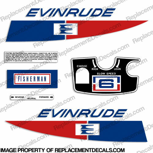 Evinrude 1971 6hp Decal Kit INCR10Aug2021