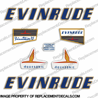 Evinrude 1955 7.5hp Decal Kit INCR10Aug2021