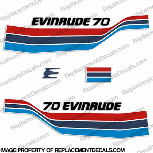 Evinrude 1977 70hp Decal Kit INCR10Aug2021