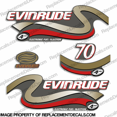 Evinrude 70hp FourStroke Decals (Gold) - 1999 INCR10Aug2021